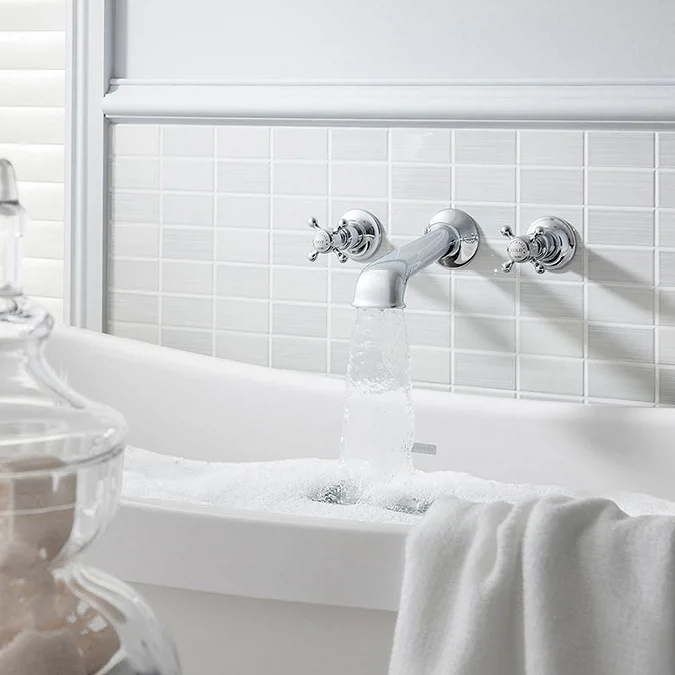 Crosswater - Belgravia Crosshead Wall Mounted 3 Hole Set Basin Mixer - Image 2