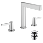 hansgrohe Finoris 3-Hole Basin Mixer 160 with Push-Open Waste - Chrome