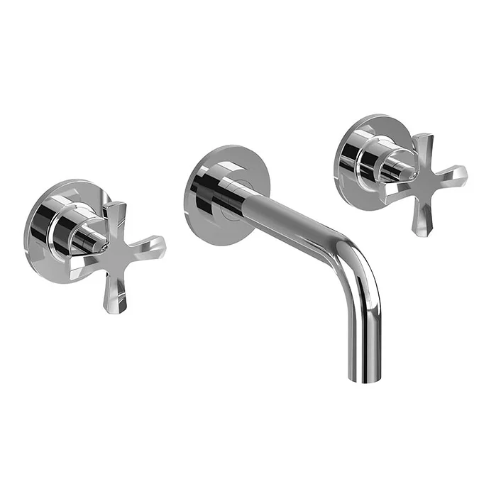Burlington Riviera Art Deco Chrome Wall Mounted Basin Mixer