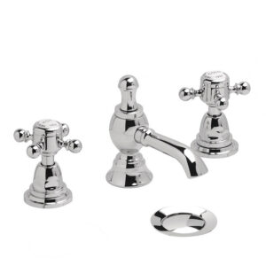 Heritage - Hartlebury 3 Hole Basin Mixer with Pop-up Waste - Chrome