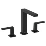 hansgrohe Tecturis E 3-Hole Basin Mixer 150 EcoSmart+ with Push-Open Waste - Matt Black