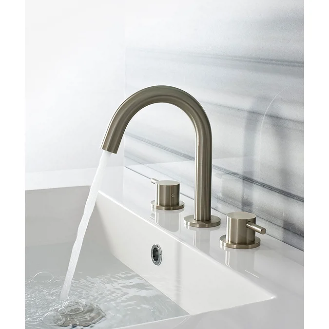 Crosswater MPRO Deck Mounted 3 Hole Set Basin Mixer - Brushed Stainless Steel - Image 2