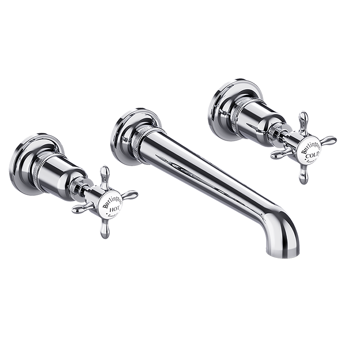 Burlington Guild 3TH Wall Mounted Basin Tap - Chrome - Image 2