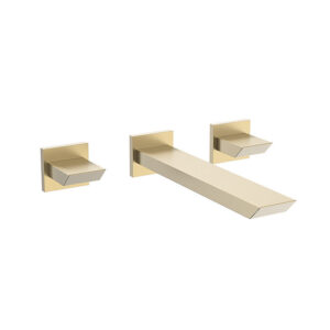 Crosswater Limit 3 Hole Wall Mounted Basin Set - Brushed Brass
