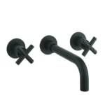 Crosswater MPRO Crosshead Matt Black Wall Mounted 3 Hole Set Basin Mixer