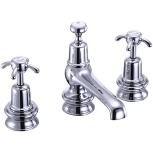 Burlington Anglesey Regent - Chrome 3 Tap Hole Basin Mixer with Pop Up
