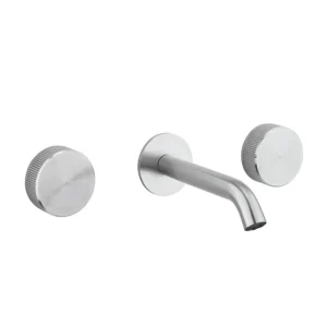 Crosswater 3ONE6 Stainless Steel Wall Mounted 3 Hole Set Basin Mixer