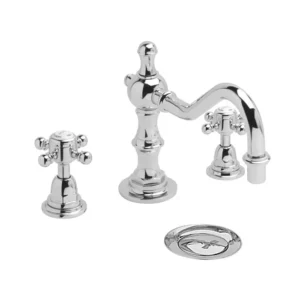 Heritage - Hartlebury 3 Hole Swivel Spout Basin Mixer with Pop-up Waste - Chrome