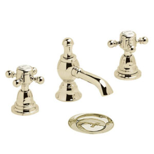 Heritage - Hartlebury 3 Hole Basin Mixer with Pop-up Waste - Vintage Gold
