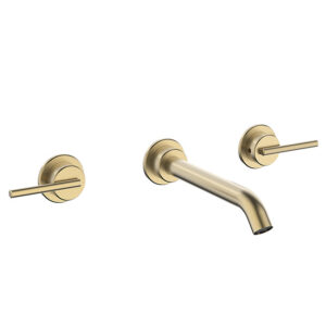 Crosswater 3ONE6 3 Hole Wall Mounted Basin Set - Brushed Brass