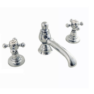 Silverdale Victorian 3 Hole Basin Tap with Pop Up Waste Chrome
