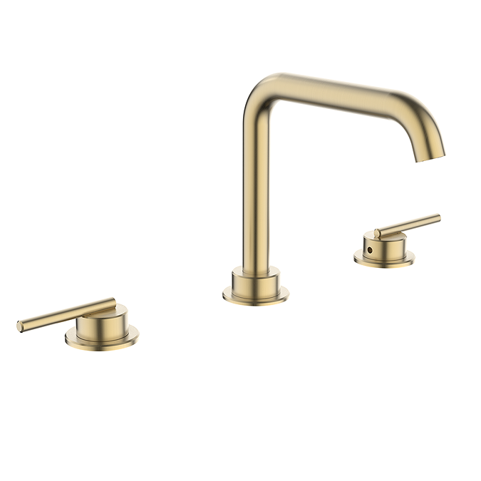 Crosswater 3ONE6 3 Hole Deck Mounted Basin Set - Brushed Brass - Image 2