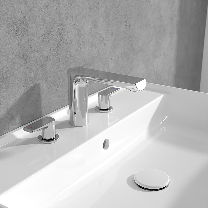 Villeroy and Boch Liberty Chrome Deck Mounted (3TH) Basin Mixer - Image 2