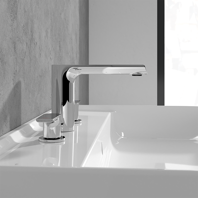 Villeroy and Boch Liberty Chrome Deck Mounted (3TH) Basin Mixer - Image 3