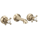 Crosswater Belgravia Crosshead Wall Mounted 3 Hole Set Basin Mixer - Brushed Brass