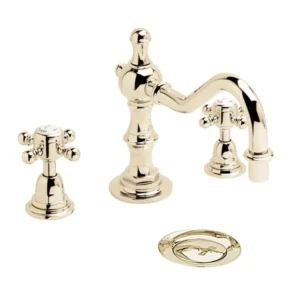 Heritage - Hartlebury 3 Hole Swivel Spout Basin Mixer with Pop-up Waste - Vintage Gold