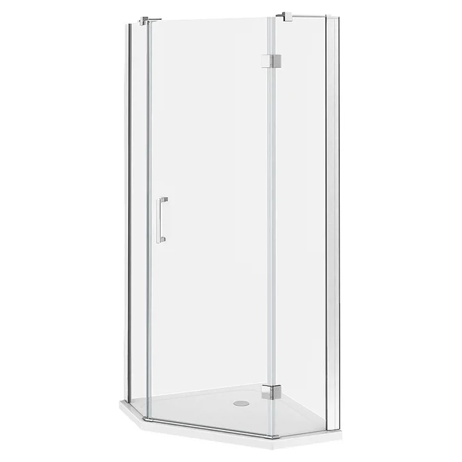 Apollo 800x800mm Frameless Pentangle Enclosure (inc. Tray + Waste) - Image 2