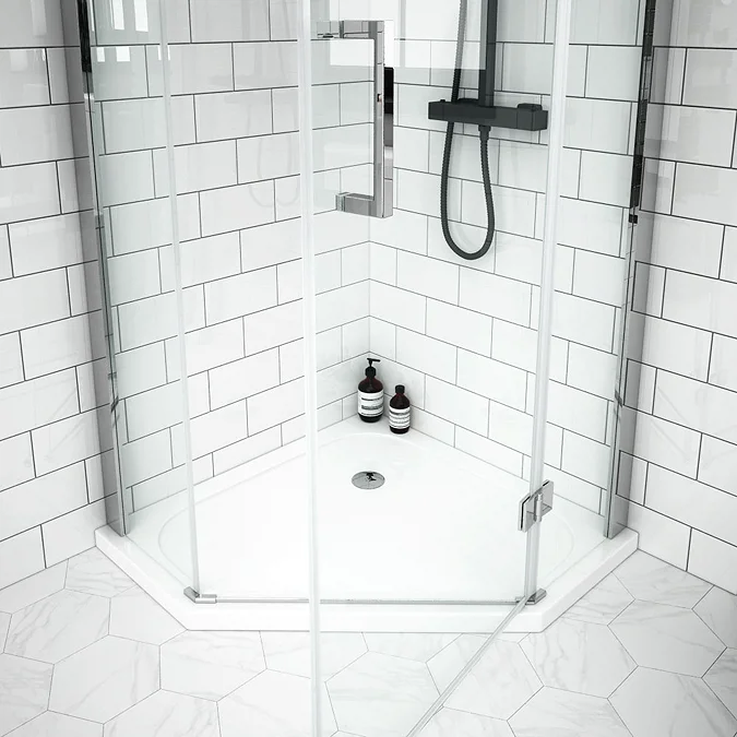 Apollo 900x900mm Frameless Pentangle Enclosure (incl. Tray + Waste) - Image 5