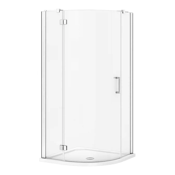Apollo 800x800mm Frameless Single Door Quadrant Enclosure + Tray - Image 3
