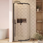 Crosswater Asura 8mm Matt Black Single Door Quadrant Shower Enclosure with Sleek Handle