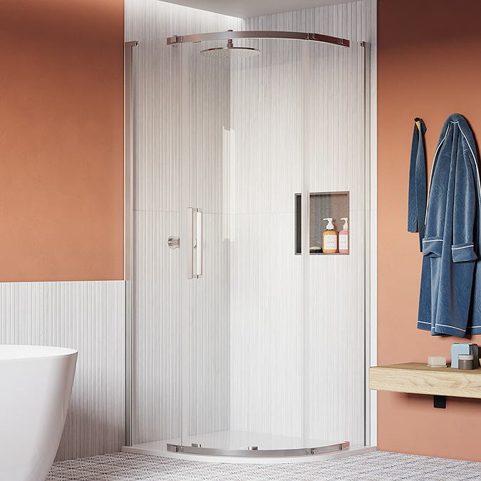 Crosswater Asura 8mm Polished Stainless Steel Single Door Quadrant Shower Enclosure with Sleek Handle