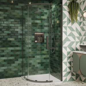 Crosswater Asura 8mm Slate Single Door Quadrant Shower Enclosure with Sleek Handle