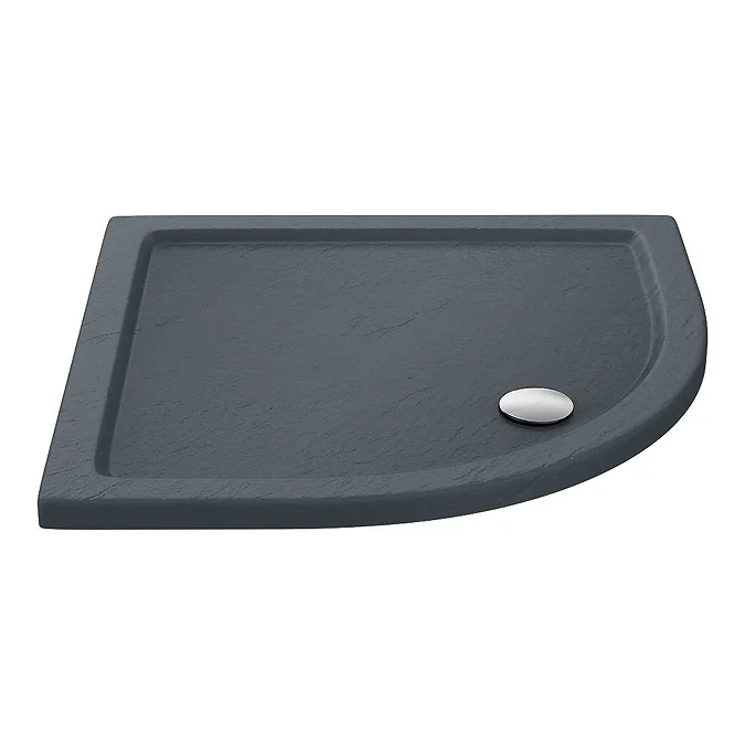 Toreno Matt Black 900 x 900mm Quadrant Shower Enclosure + Slate Effect Tray - Image 5