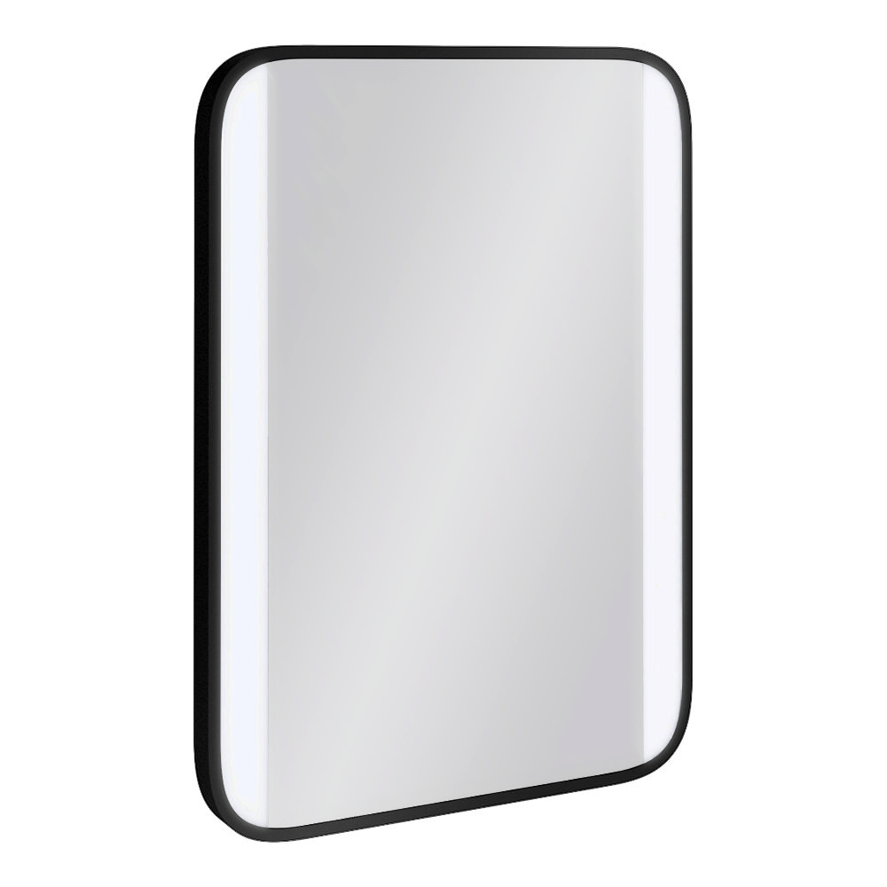 Arezzo Matt Black 500 x 700mm Rectangular LED Illuminated Bathroom Mirror - Image 5