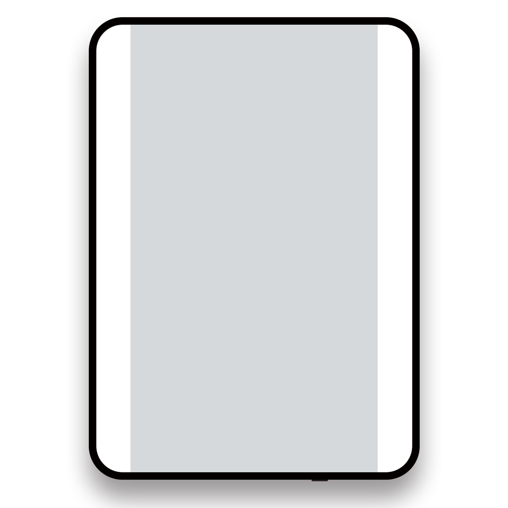 Arezzo Matt Black 500 x 700mm Rectangular LED Illuminated Bathroom ...