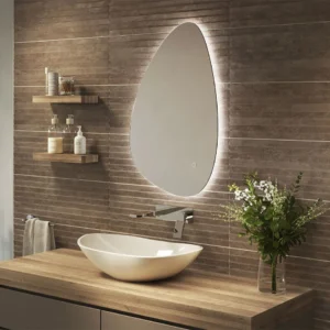 Arezzo 550 x 800mm Teardrop LED Backlit Bathroom Mirror incl. Anti-Fog and Touch Sensor
