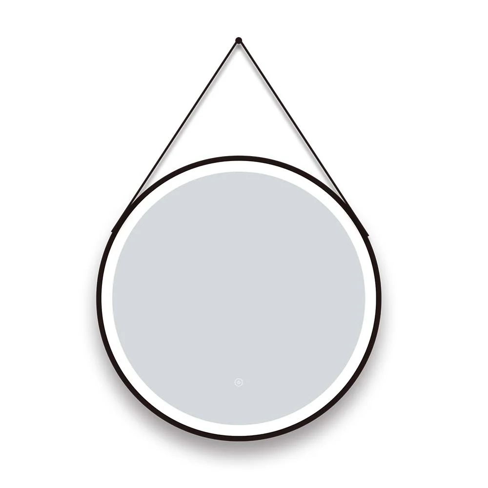 Arezzo Matt Black 600mm Round LED Illuminated Anti-Fog Bathroom Mirror - Image 7