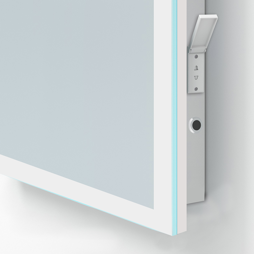 Arezzo 800 x 600mm LED Illuminated Bathroom Mirror with Colour Change, Shaver Socket & Anti-Fog - Image 3