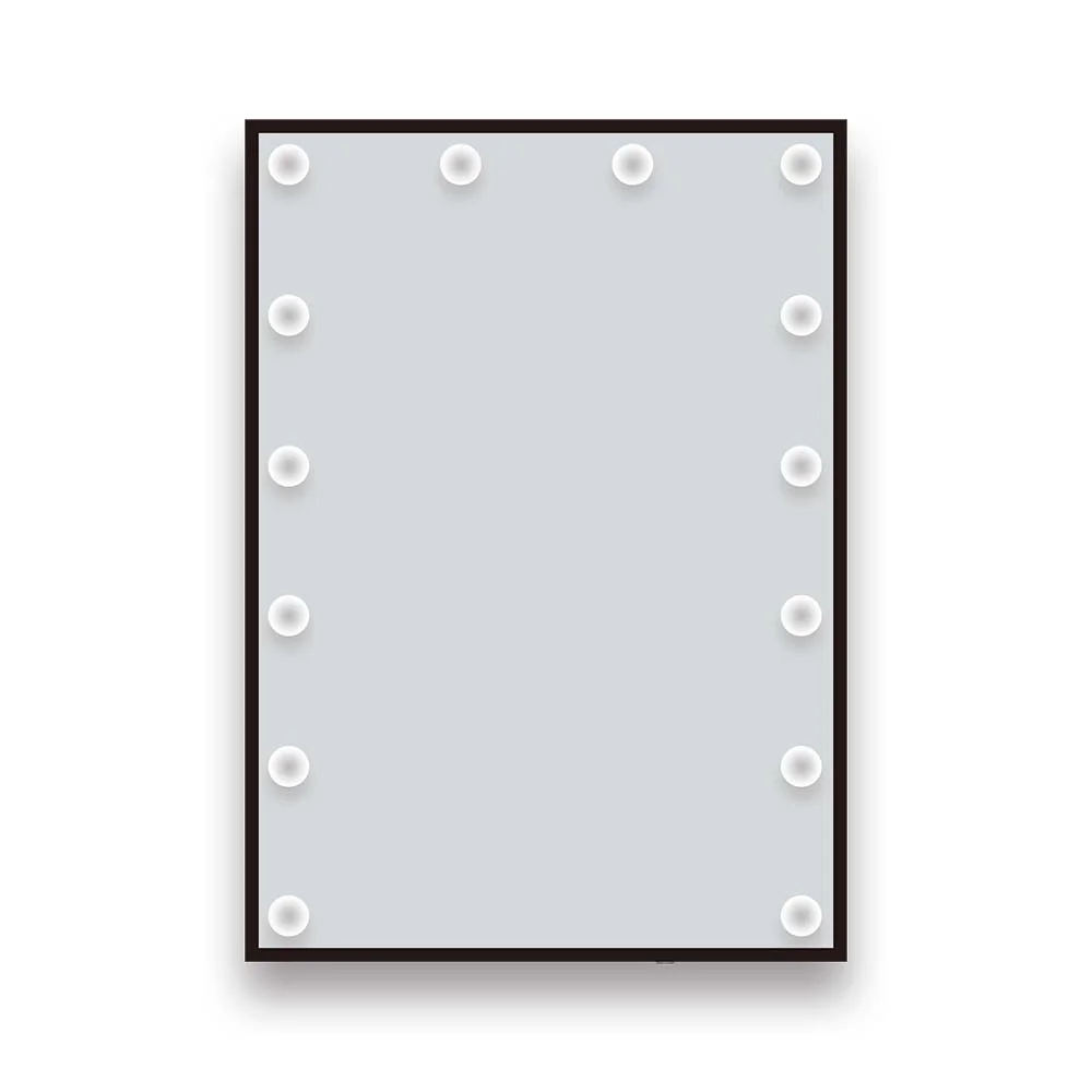 Arezzo Bulb Matt Black 500 x 700mm LED Illuminated Mirror with Motion Sensor + Anti-Fog - Image 3