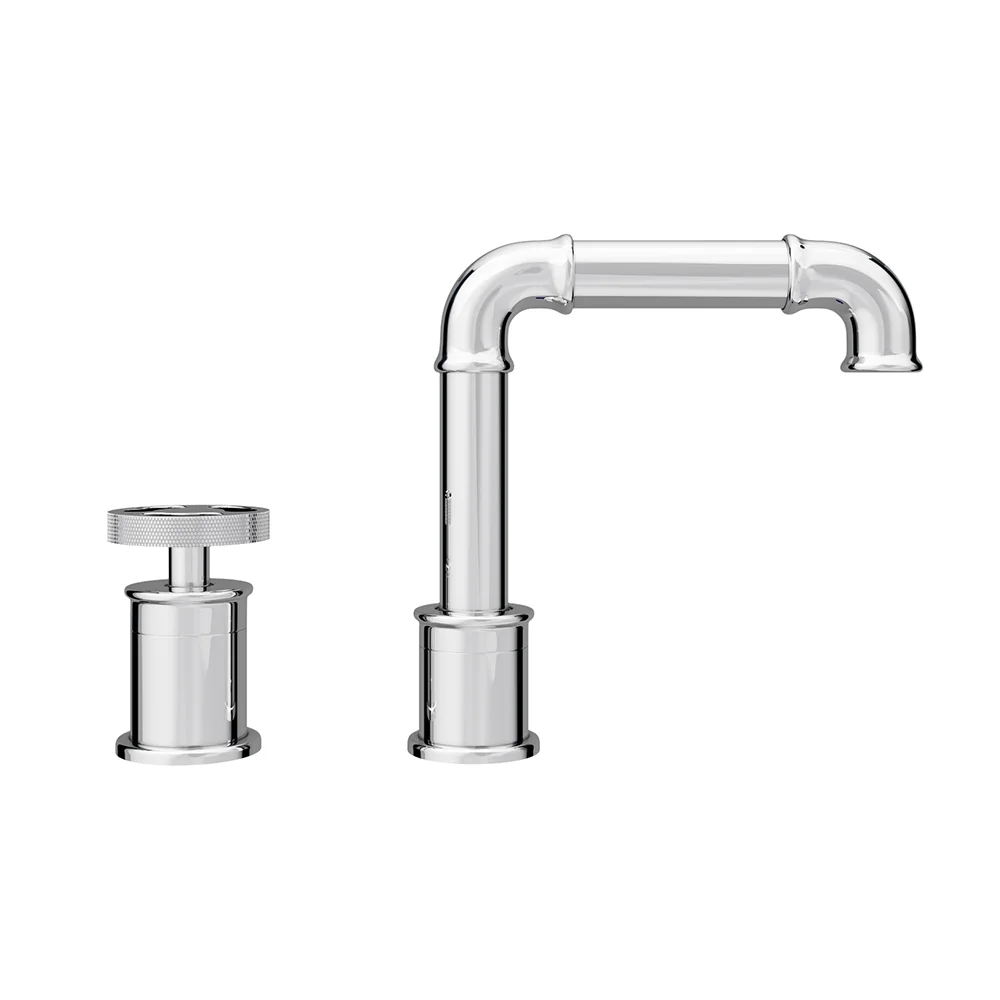 Arezzo Chrome 2TH Industrial Style Deck Mounted Basin Mixer - Image 5