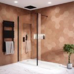Arezzo 1600 x 800 Matt Black Profile Wet Room (900mm Screen, Return Panel + Tray)