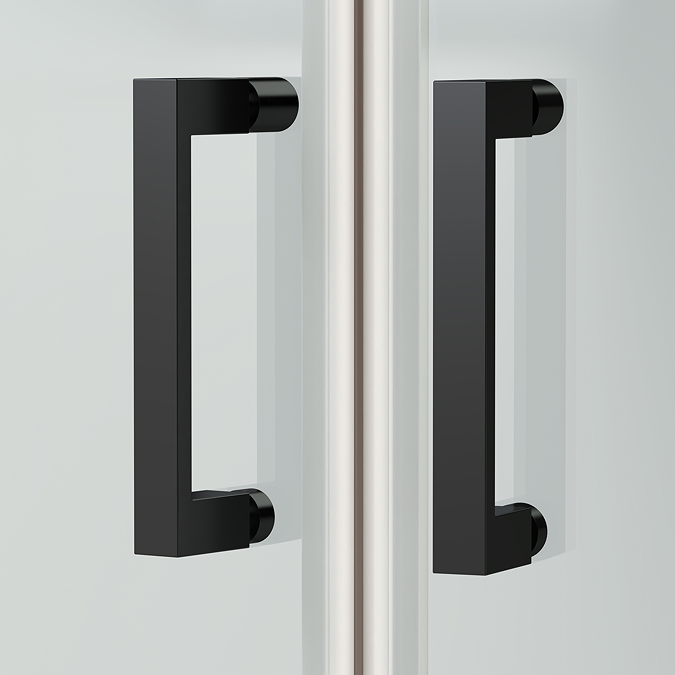 Toreno Matt Black 800 x 1000mm Offset Quadrant Shower Enclosure without Tray - Image 2