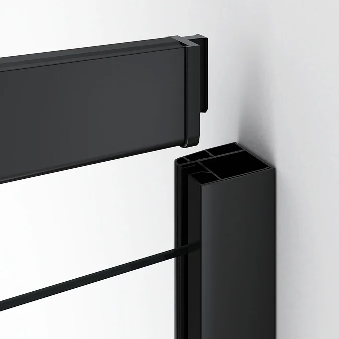 Toreno Matt Black 800 x 1000mm Offset Quadrant Shower Enclosure without Tray - Image 4