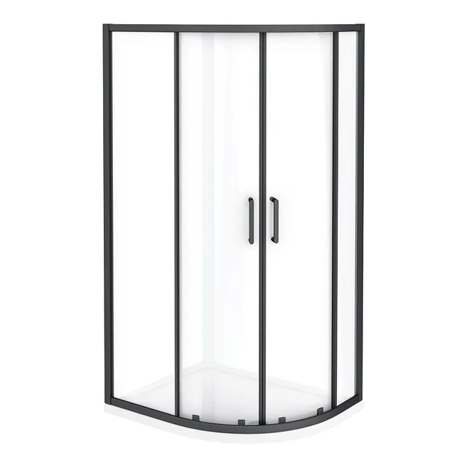 Toreno Matt Black 800 x 1000mm Offset Quadrant Shower Enclosure without Tray - Image 3