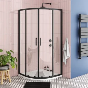 Toreno Matt Black 900 x 900mm Quadrant Shower Enclosure without Tray