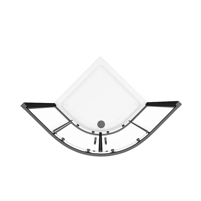 Toreno Matt Black 900 x 900mm Quadrant Shower Enclosure + Pearlstone Tray - Image 7