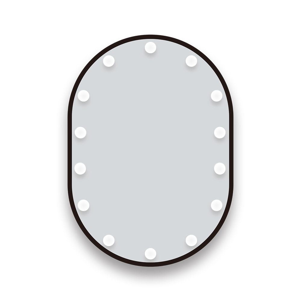 Arezzo Bulb 500 x 700mm Capsule Matt Black LED Illuminated Mirror with Motion Sensor + Anti-Fog - Image 2