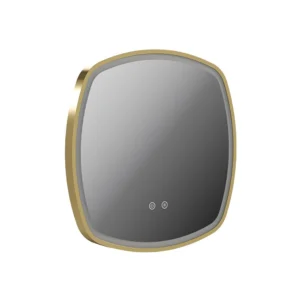 Vado Cameo 500mm Illuminated Soft Square Anti-Fog Mirror - Satin Brass