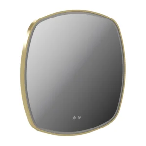 Vado Cameo 800mm Illuminated Soft Square Anti-Fog Mirror - Satin Brass