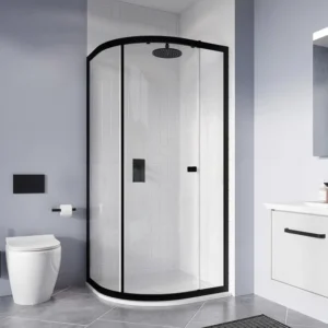 Crosswater 900 x 900mm Clear 6 Matt Black Quadrant Single Door Shower Enclosure