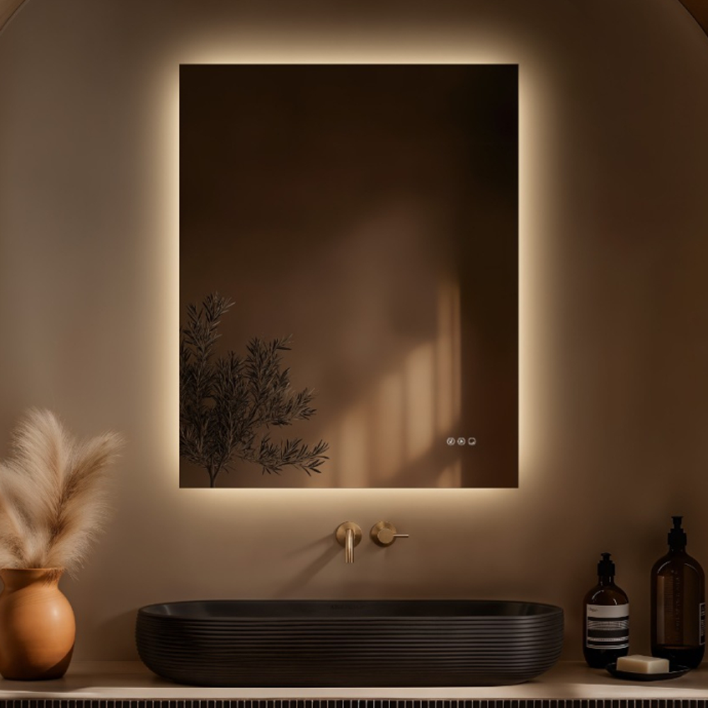 Roxbury Rectangular 800 x 1000mm Backlit LED Mirror with Demister Pad