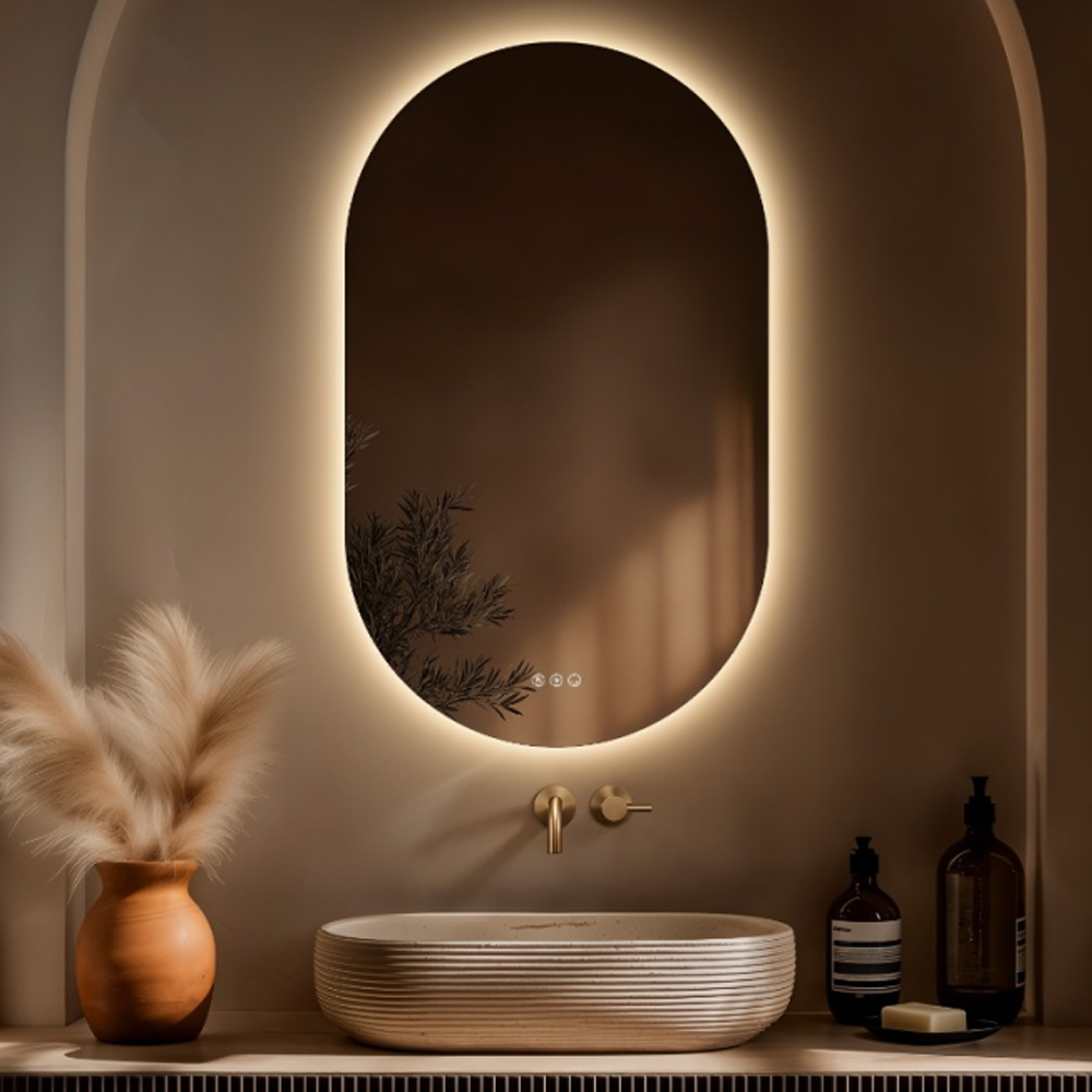 Roxbury Capsule 600 x 1000mm Backlit LED Mirror with Demister Pad