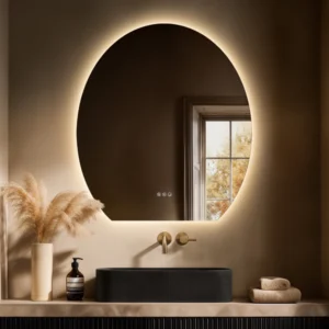 Roxbury Oval Cut 800 x 900mm Backlit LED Mirror with Demister Pad