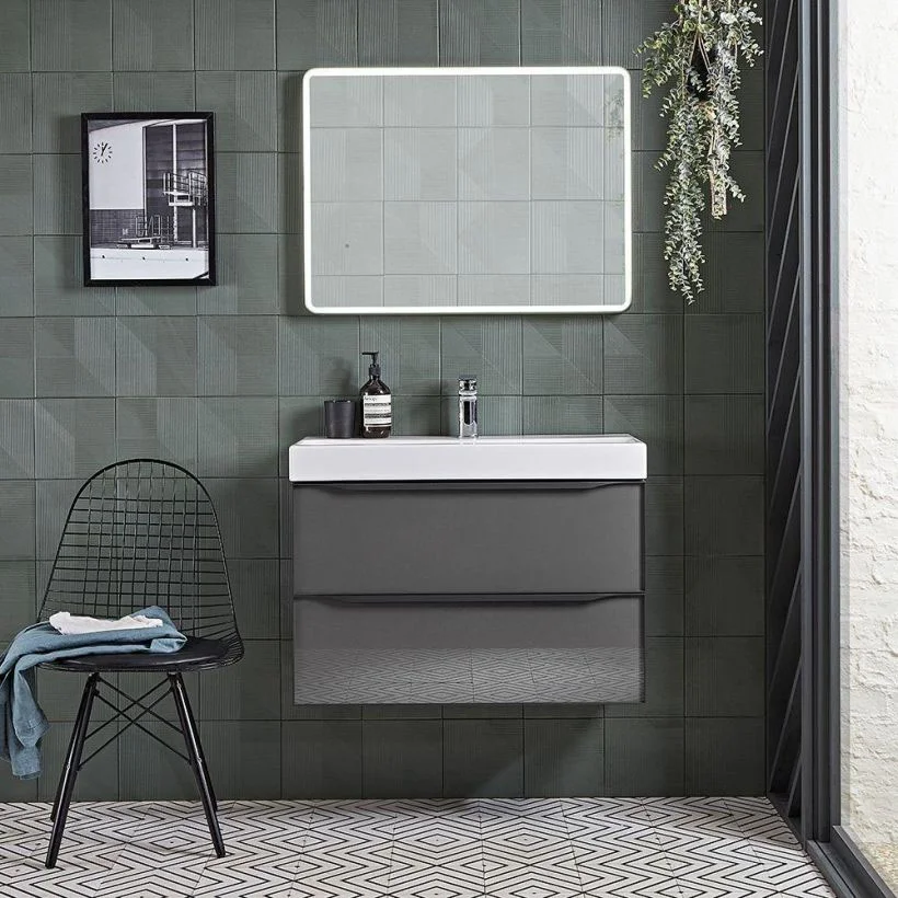 Roper Rhodes Frame 600mm LED Illuminated Rectangular Mirror - Grey - Image 2