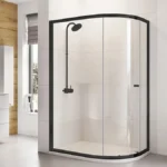 Roman Haven6 Matt Black Frame Offset Shower Enclosure - 1000 x 800mm