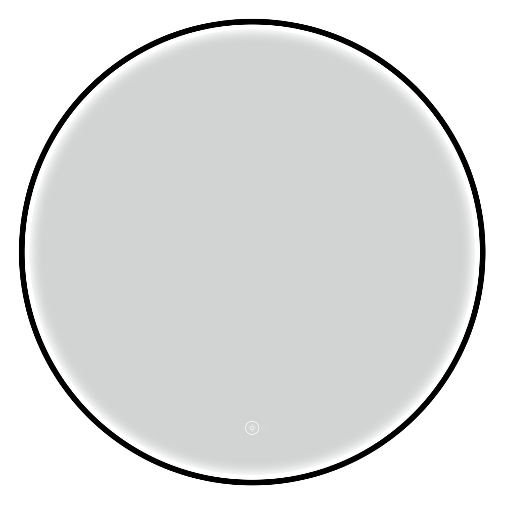 Luna 800mm Round LED Mirror – Matt Black, Backlit with Demister & Touch ...